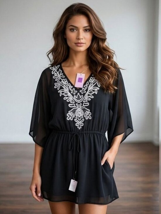 Amita Nathani Other - Amita Nathani L Embroidered Coverall Sequins & Drawstring Waist Resort Wear